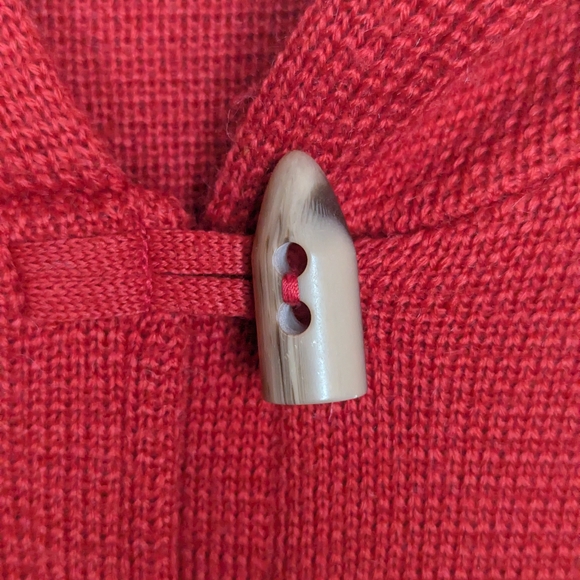 Vintage Mark Fore & Strike Red Toggle Hooded Knit Cardigan Sweater Medium - Picture 7 of 13